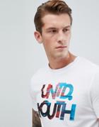 Jack & Jones Core T-shirt With United Youth Graphic - White