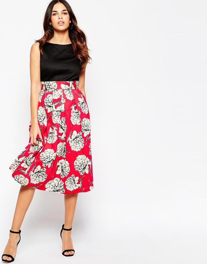 Closet Printed Midi Dress