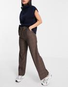 Asos Design Premium Suit Pants In Brown Heritage Check-multi