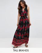 Parisian Tall Printed Maxi Dress - Black