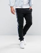 Asos Skinny Jogger With Colored Woven Tape - Black