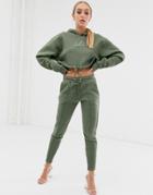 The Couture Club Tapered Jogger In Khaki - Green