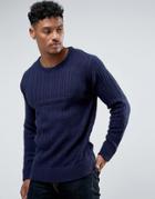 Brave Soul All Over Mini Cable Sweater - Navy