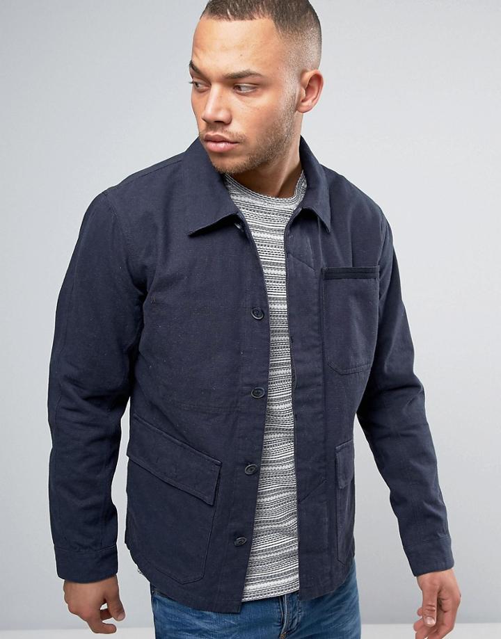 Jack & Jones Vintage Worker Jacket With Multi Pockets - Navy