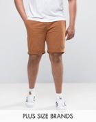 D-struct Plus Turn Up Chino Shorts - Tan
