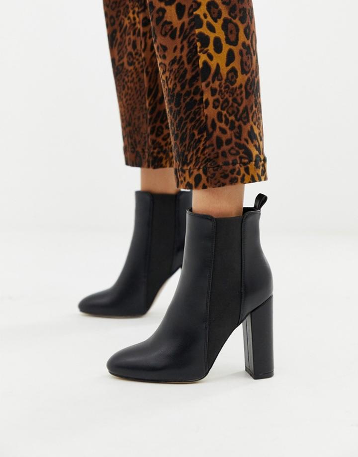 Simmi London Heidi Black Block Heeled Ankle Boots