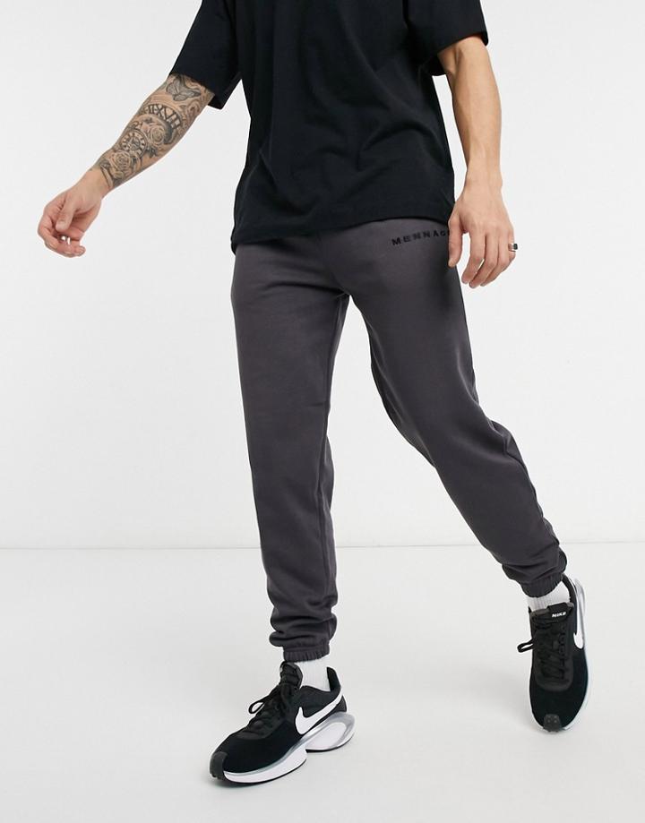 Mennace Essential Regular Sweatpants In Gray-grey