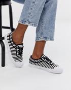 Asos Design Dependence Sneakers In Black And White Stripe - Multi