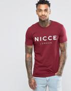 Nicce London Logo T-shirt - Burgundy