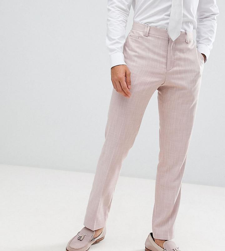 Noak Slim Wedding Suit Pants In Crosshatch - Purple