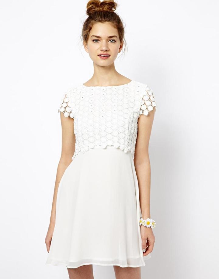 French Connection Sparkle Dress With Sunflower Layer