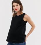 Asos Design Maternity Nursing Tank Top With Double Layer In Black