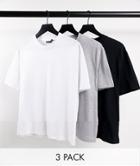 Asos Design 3 Pack Relaxed T-shirt In Multi