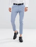 Asos Super Skinny Cropped Smart Pants Dusky Blue - Blue