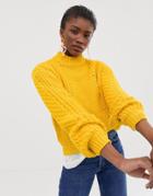 Pieces Knitted Yellow Sweater - Yellow