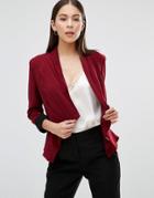 Ax Paris Waterfall Cropped Jacket - Red