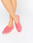 Zaxy Lace Up Espadrille - Pink