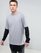 Cheap Monday Fake Long Sleeve Layer Top - Gray