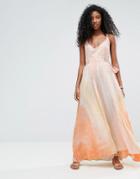 Liquorsish Maxi Beach Dress In Watercolor - Yellow