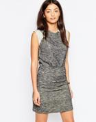 By Zoe June Dress With Pleated Front - Black