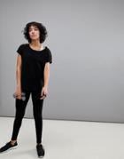 Only Play Legging With Mesh Cut Out - Black