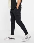 Polo Ralph Lauren Player Logo Cargo Sweatpants In Black