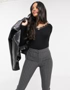 Brave Soul Trivity Eyelash Detail V-neck Sweater In Black