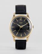 Henry London Westminster Leather Watch In Black - Black