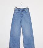 Weekday Wide Leg Jeans With Cotton In Blue - Mblue