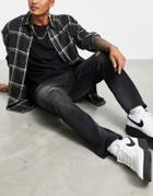 Le Breve Carrot Fit Ripped Jeans In Washed Black