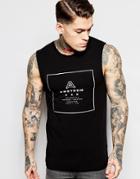 Asos Muscle Sleeveless T-shirt With Amsterdam Print In Black - Black