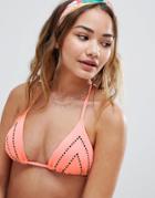 Seafolly Fluro Melon Triangle Bikini Top - Orange