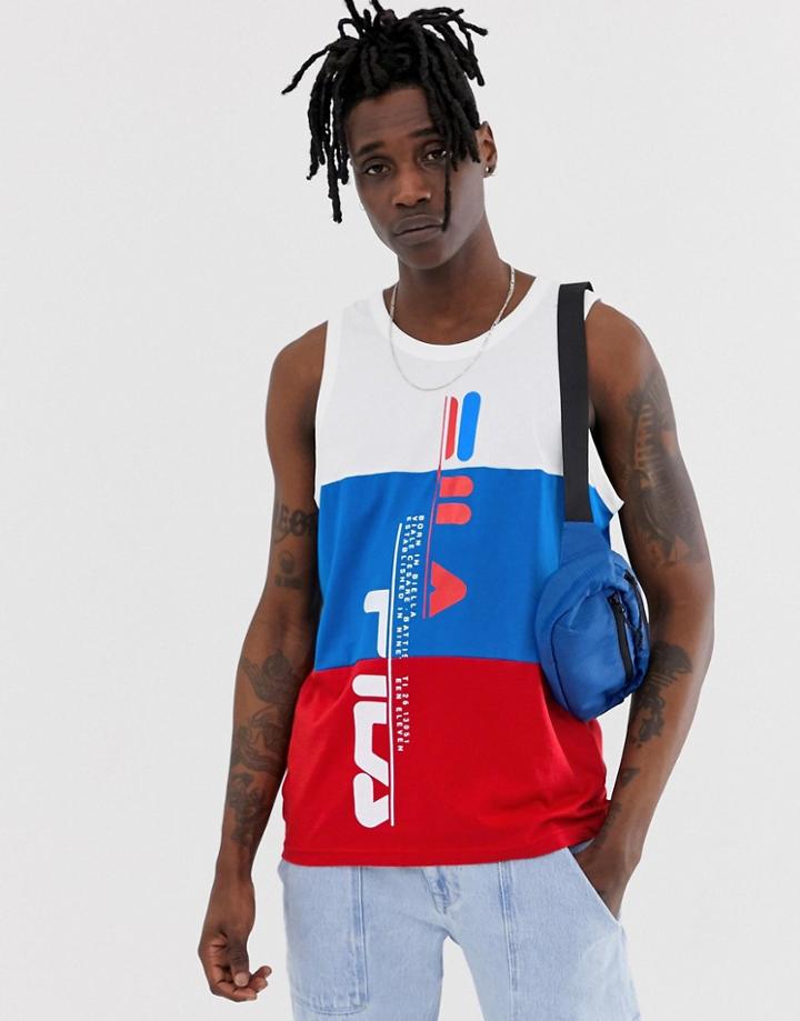 Fila Alf Block Tank In White - White