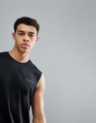 Asos 4505 Longline Sleeveless T-shirt With Quick Dry In Black - Black