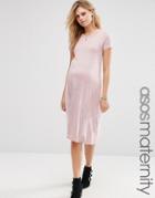 Asos Maternity T-shirt Midi Dress - Pink