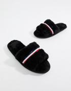 Asos Design Neo Stripe Slider Slippers - Black
