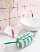 Mango Stripe Plastic Cosmectic Bag In Green Multi - Green