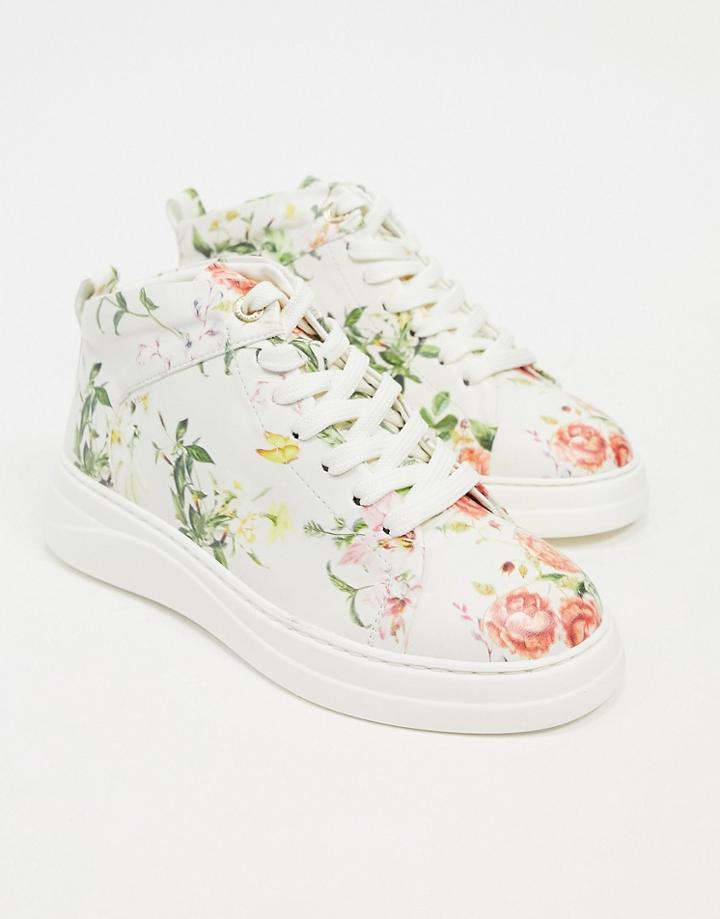 Fiorelli Pippa High Top Sneakers In Floral-multi