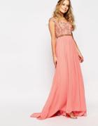 Virgos Lounge Juliana Embellished Bardot Maxi Dress - Pink