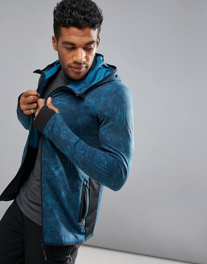O'neill Activewear Easy Full Zip Hoodie Hyperdry In Blue Print - Blue
