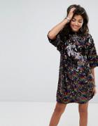 Ragyard Festival Rainbow Flip Sequin Dress - Multi
