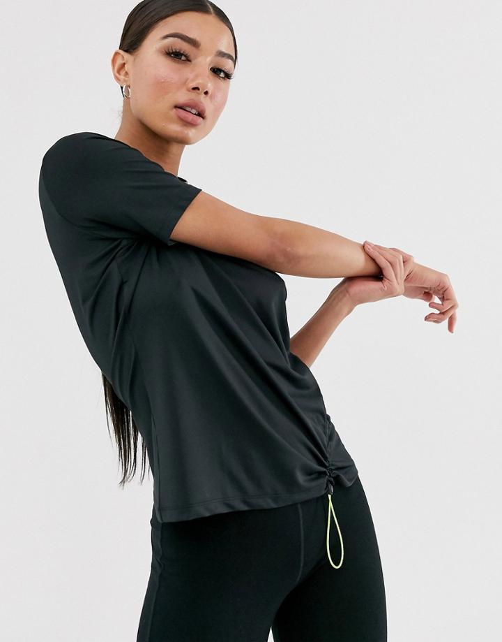 Asos 4505 T-shirt With Ruch Detail-black