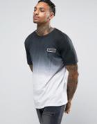 Antioch Dip Dye T-shirt With A Chest Logo - Black