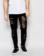 Other Uk Skinny Jeans With Distressing - Black