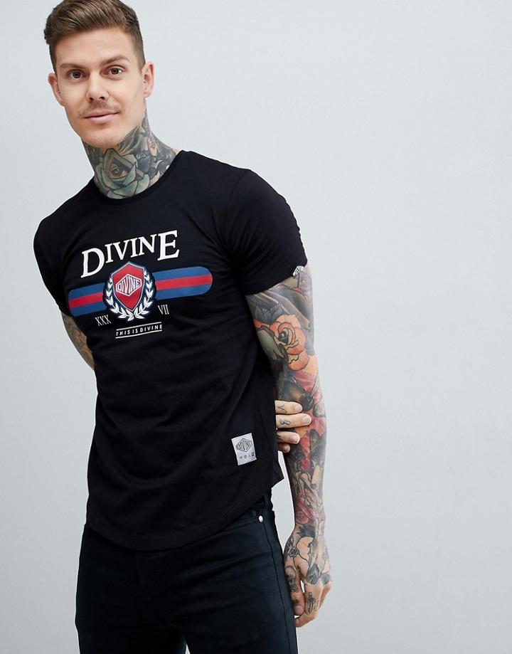 Divine Membership Front Logo T-shirt - Black