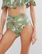 Montce Swim Floral High Waist Bikini Bottom - Multi