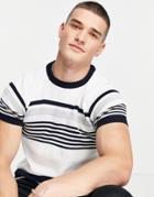River Island Ottoman Blocked T-shirt In White