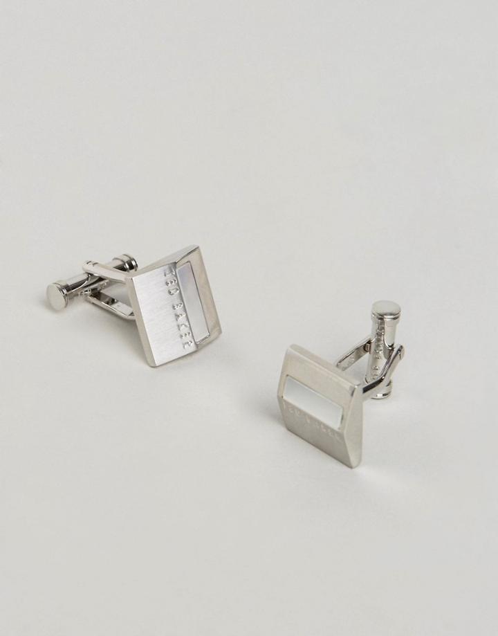 Ted Baker Rose Silver Cufflinks With Semi-precious Stone - Silver