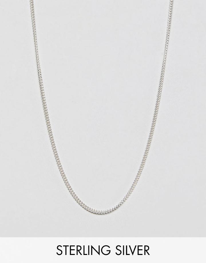 Asos Design Short Sterling Silver Necklace - Silver