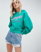 Wrangler Cropped Hoody With Logo - Green